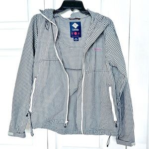 Columbia windbreaker houndstooth women’s jacket designed in Japan